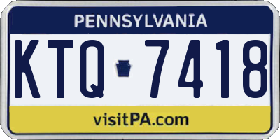 PA license plate KTQ7418