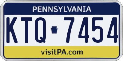 PA license plate KTQ7454