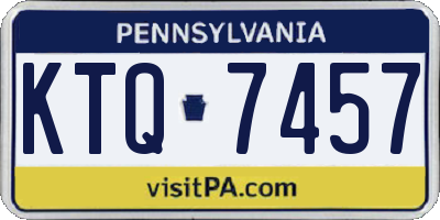 PA license plate KTQ7457