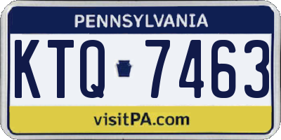 PA license plate KTQ7463