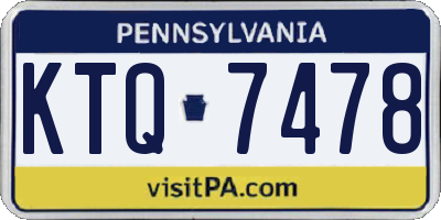 PA license plate KTQ7478