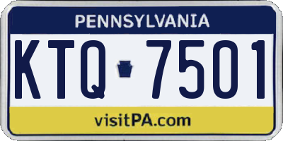 PA license plate KTQ7501