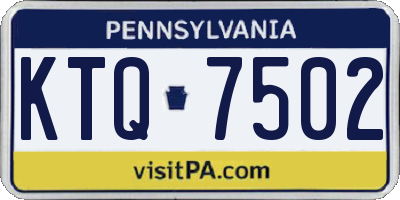 PA license plate KTQ7502
