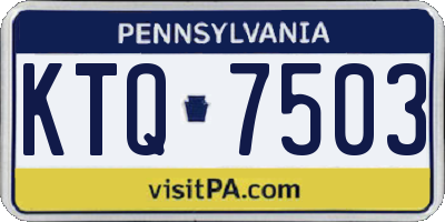 PA license plate KTQ7503