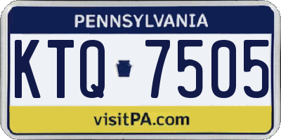 PA license plate KTQ7505