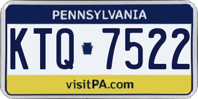 PA license plate KTQ7522