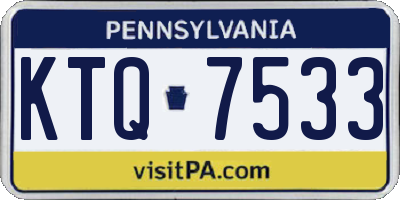PA license plate KTQ7533