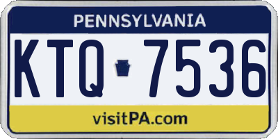 PA license plate KTQ7536