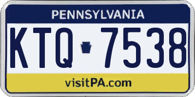 PA license plate KTQ7538
