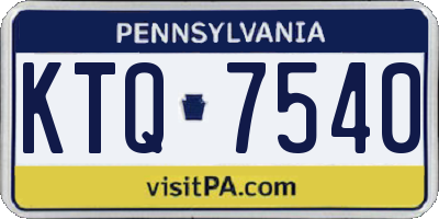 PA license plate KTQ7540