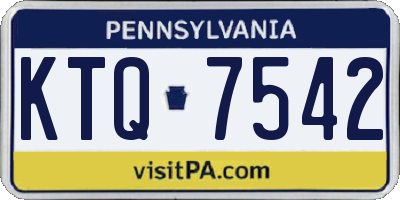 PA license plate KTQ7542