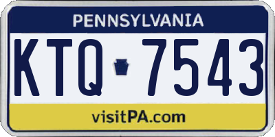 PA license plate KTQ7543
