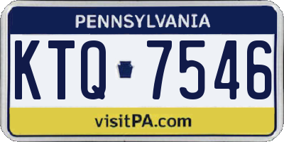 PA license plate KTQ7546