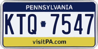 PA license plate KTQ7547