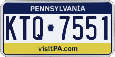 PA license plate KTQ7551