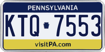 PA license plate KTQ7553