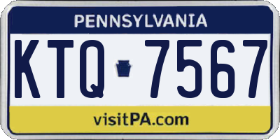 PA license plate KTQ7567