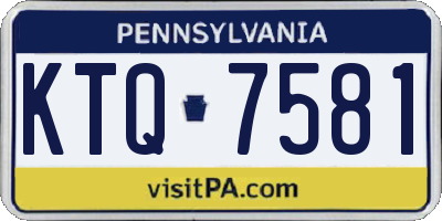 PA license plate KTQ7581