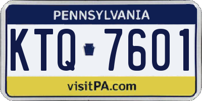 PA license plate KTQ7601
