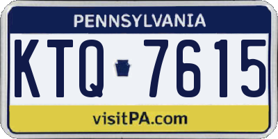 PA license plate KTQ7615