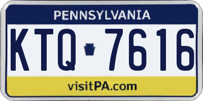 PA license plate KTQ7616