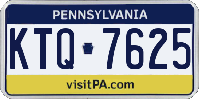 PA license plate KTQ7625