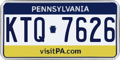 PA license plate KTQ7626