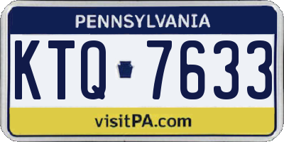 PA license plate KTQ7633