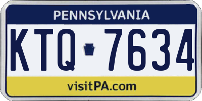 PA license plate KTQ7634