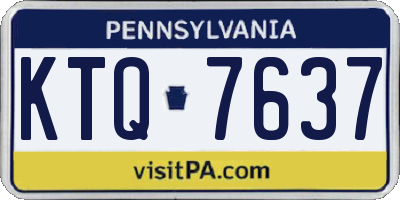 PA license plate KTQ7637