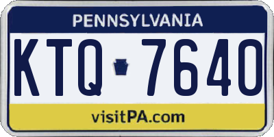PA license plate KTQ7640