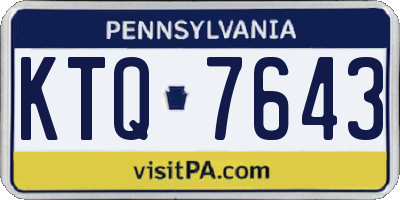 PA license plate KTQ7643