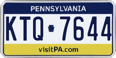 PA license plate KTQ7644