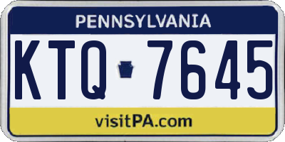 PA license plate KTQ7645