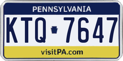 PA license plate KTQ7647