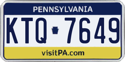 PA license plate KTQ7649