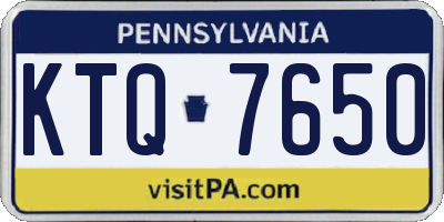 PA license plate KTQ7650