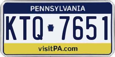 PA license plate KTQ7651