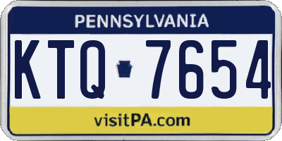 PA license plate KTQ7654
