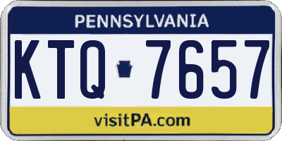 PA license plate KTQ7657