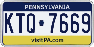 PA license plate KTQ7669