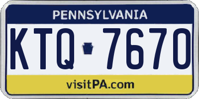 PA license plate KTQ7670