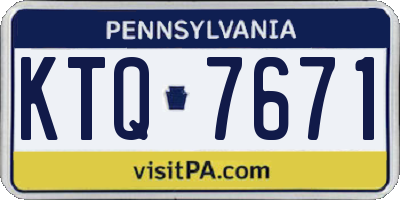 PA license plate KTQ7671
