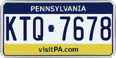 PA license plate KTQ7678