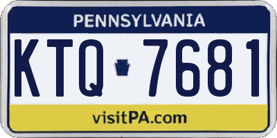 PA license plate KTQ7681