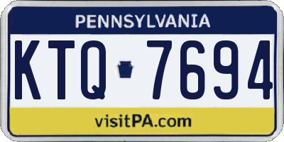 PA license plate KTQ7694