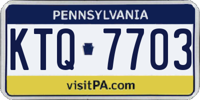 PA license plate KTQ7703
