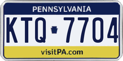 PA license plate KTQ7704