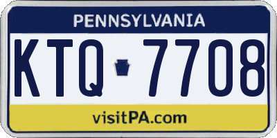 PA license plate KTQ7708