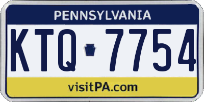 PA license plate KTQ7754